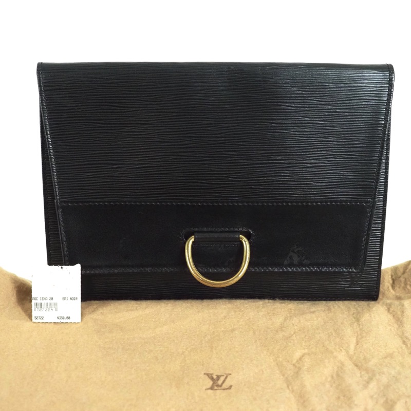 Vintage Louis Vuitton Black Epi Iena 28 LV Clutch Bag - Nina