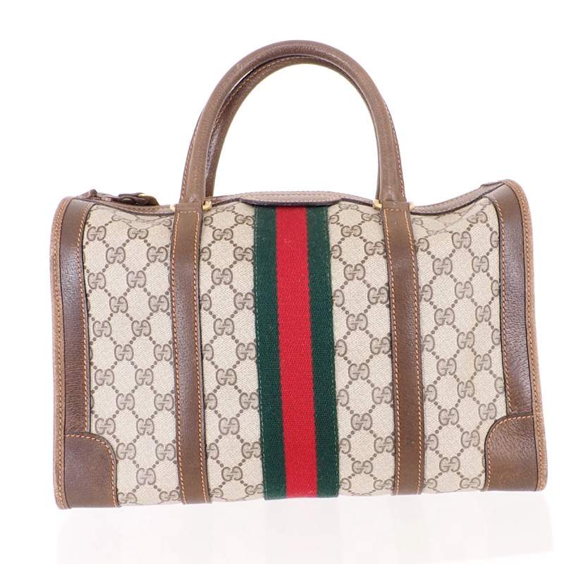 Vintage Gucci Large Monogram Speedy Boston Hand Bag - Nina Furfur