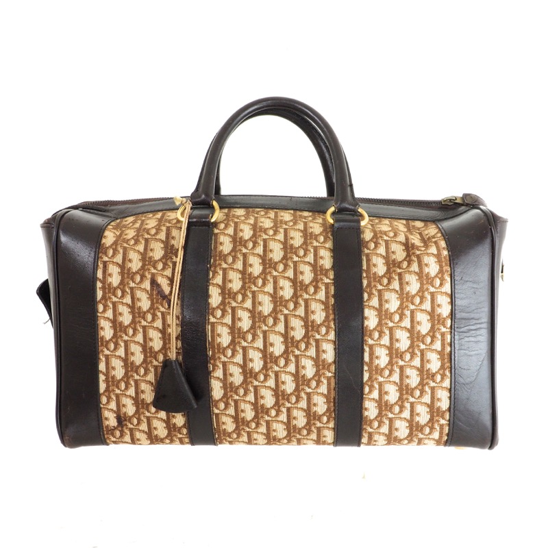 Christian Dior Luggage Vintage Duffle Brown Cloth ref.995852