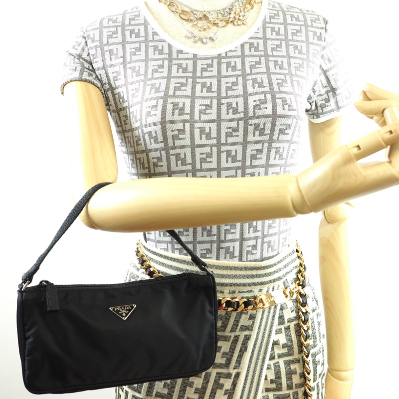 Vintage PRADA Mini Black Nylon Shoulder Bag - Nina Furfur Vintage Boutique