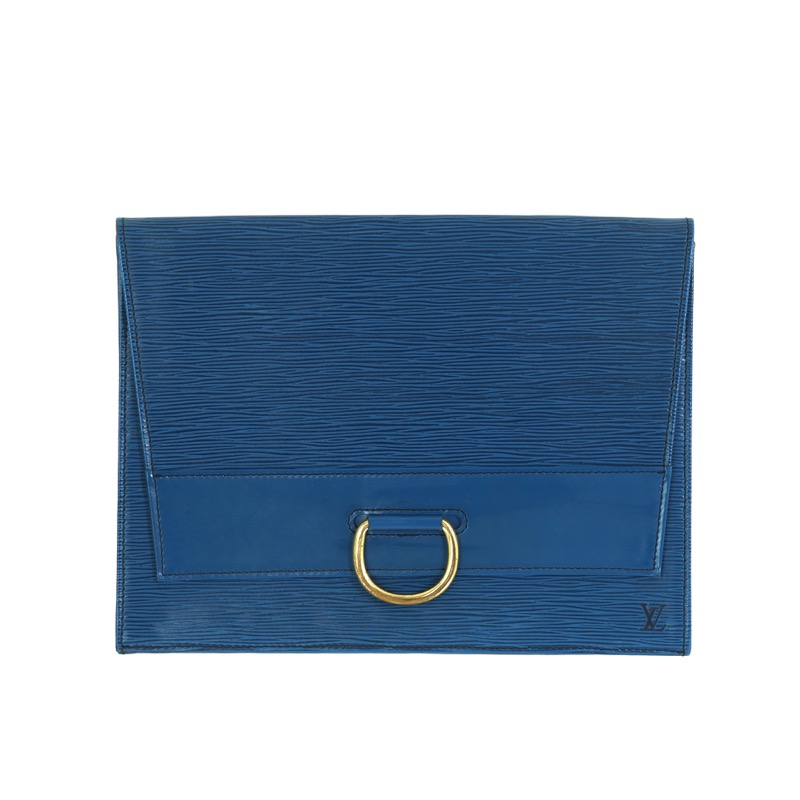 Louis Vuitton Art Deco Clutch Small Toledo Blue Leather