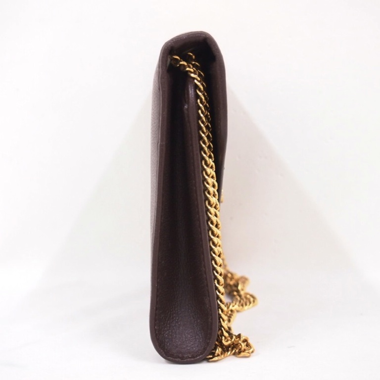 Vintage Christian Dior Genuine Leather Envelope Clutch Bag Chain ...