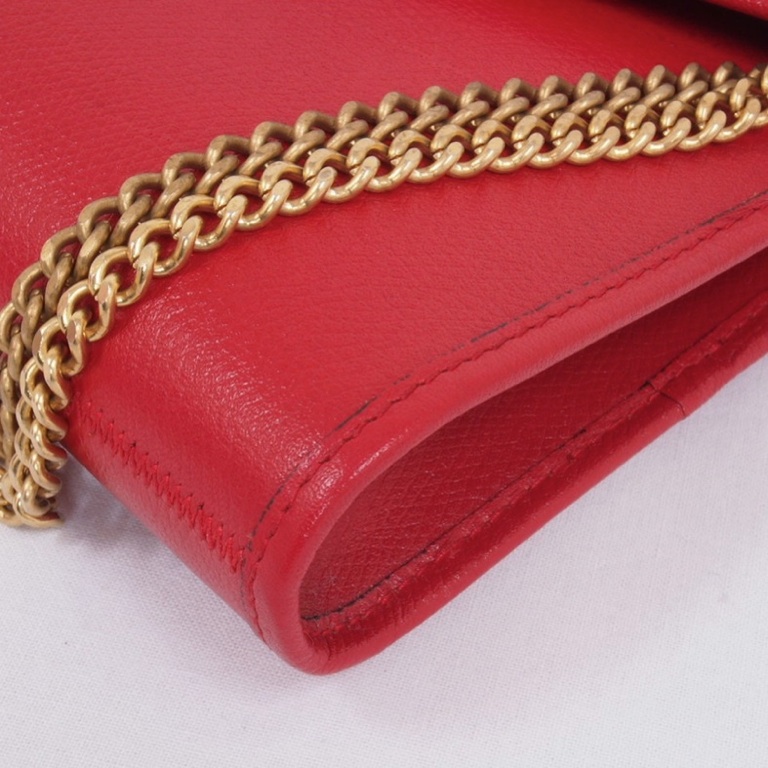 Vintage Christian Dior Genuine Leather Envelope Clutch Bag Chain Strap ...